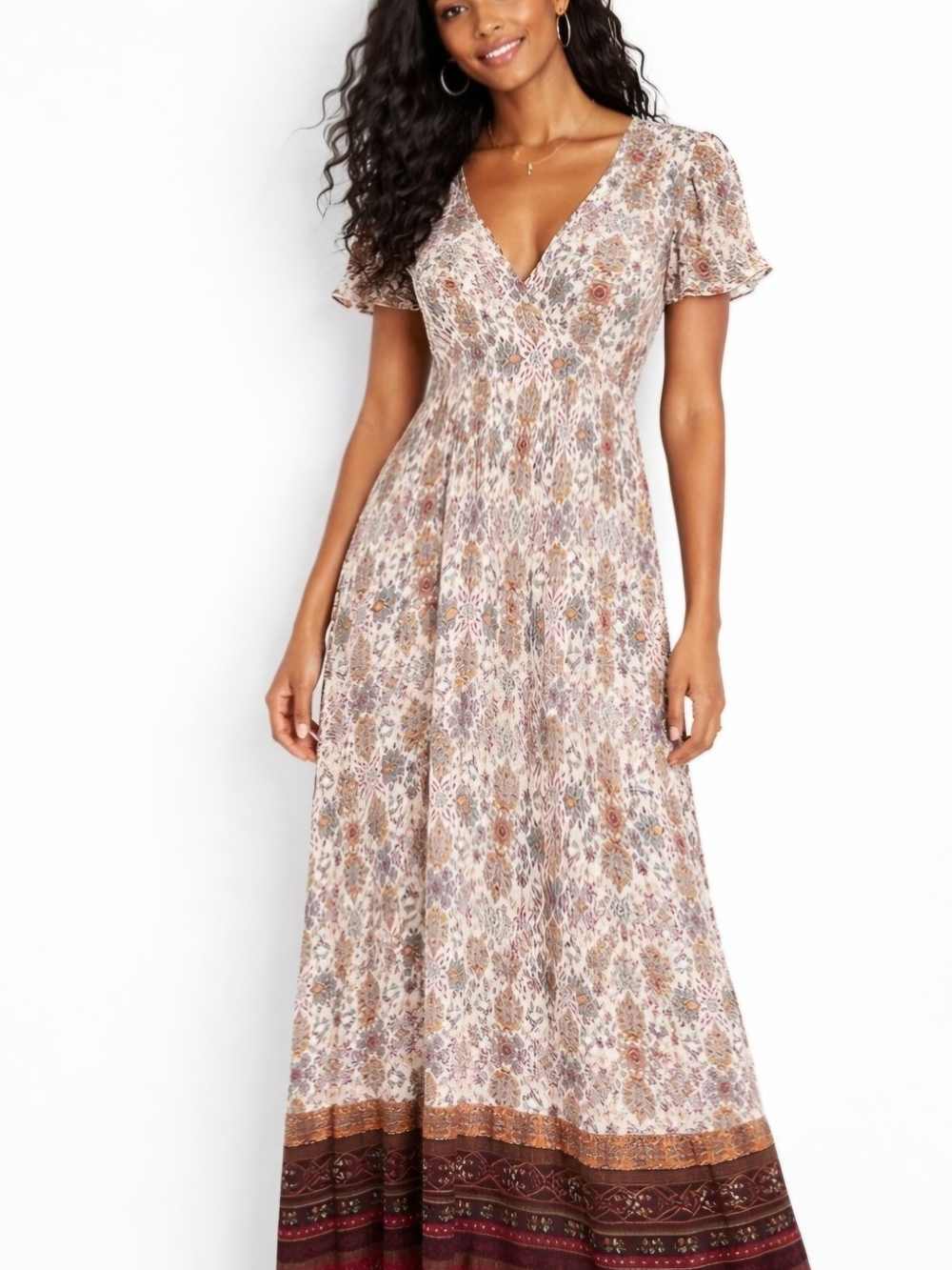 Patrons of Peace Floral Bohemian Maxi Dress Size S